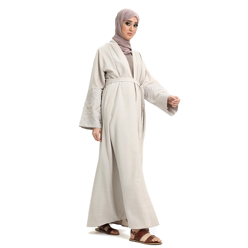 women's linen abaya Beige