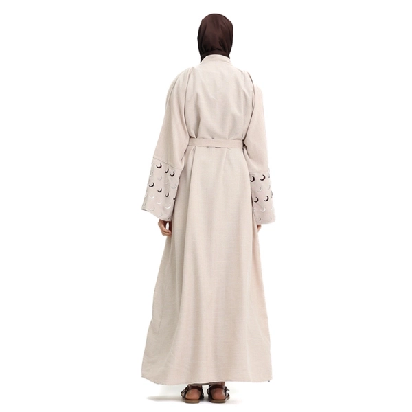 buy Linen Petal Peach Muslim Abaya