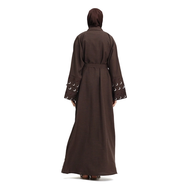 Linen Brown Muslim Abaya