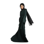 Plicate Bottle Green Muslim Girl Abaya