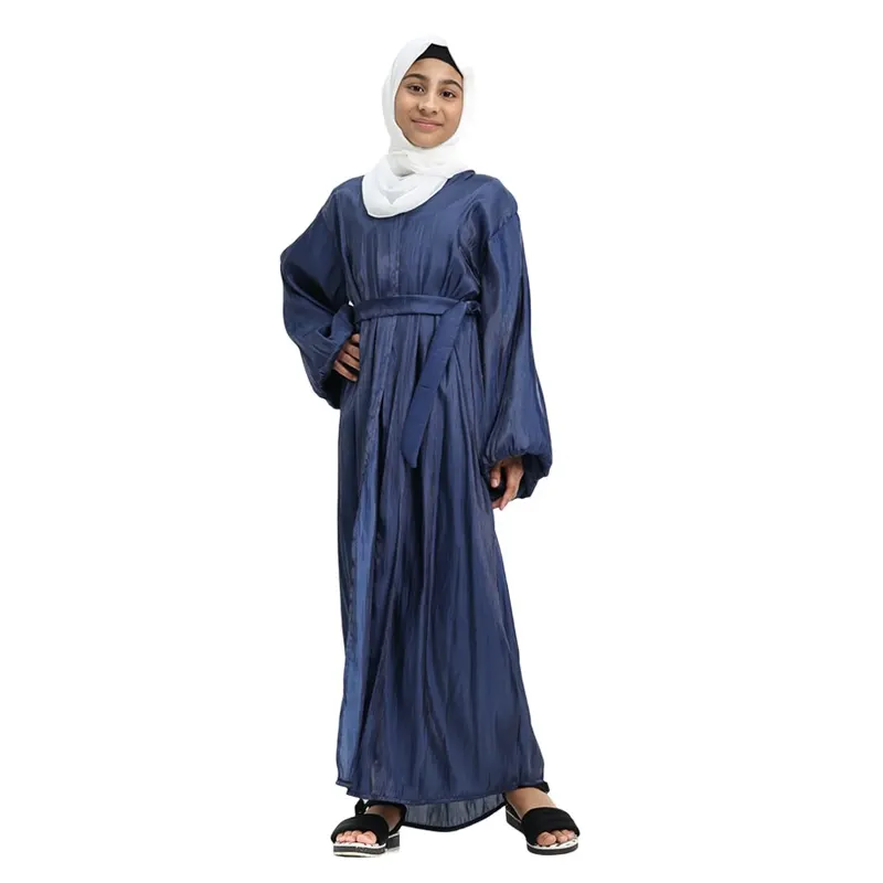 Navy Muslim Girl Organza Kimono