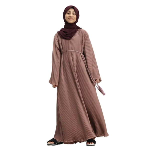 Girls Rose Plicate Abaya