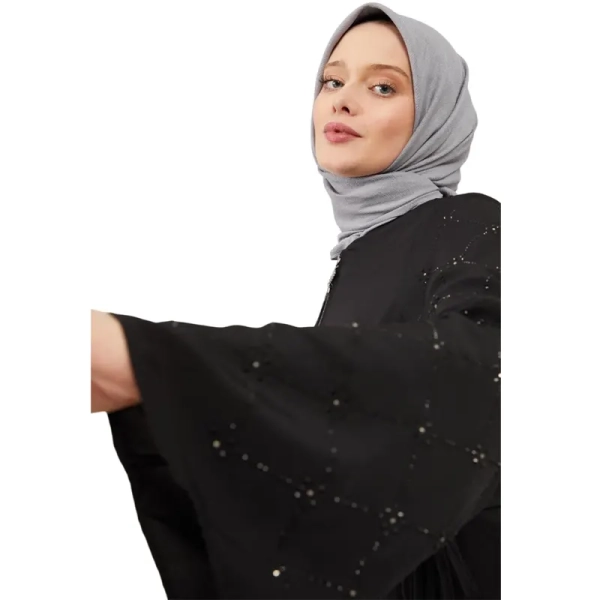 Amsons black Fatima zip abaya