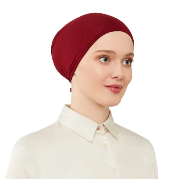 Women’s Elasticated Red Under Scarf Hijab Cap