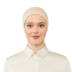 Women’s Tie & Net Bone Beige Hijab Cap