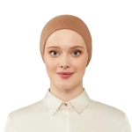 Women’s Tie & Net Bone Light Caramel Hijab Cap