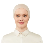 Women’s Tie & Net Bone Tan Hijab Cap