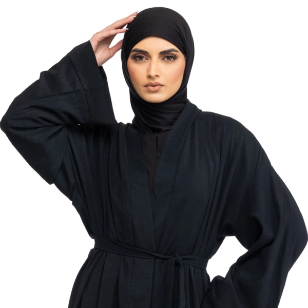 Amani Belted Black Abaya