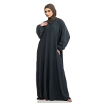 Dark Grey Button Maryam Abaya