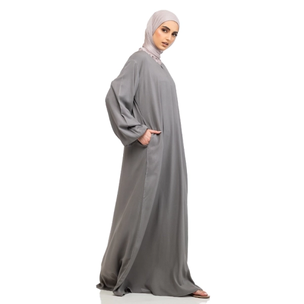 plain grey abaya dress