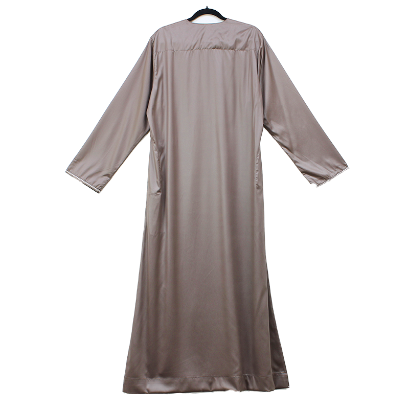 Omani Satin Tasseled Brown Thobe