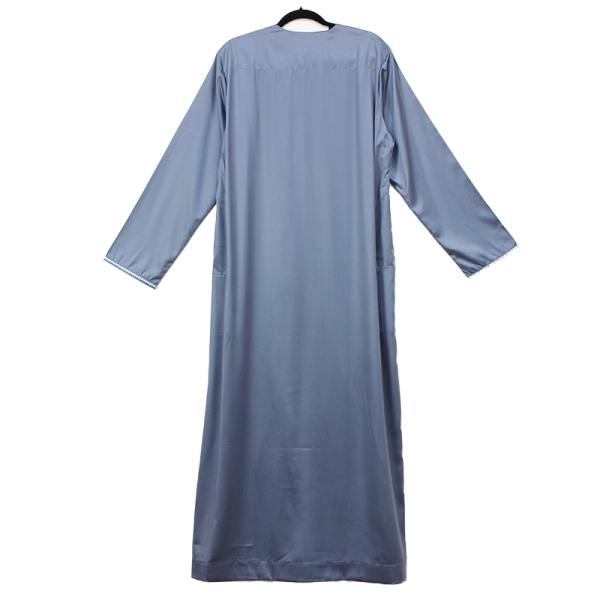 Satin Tasseled Omani Grey Thobe