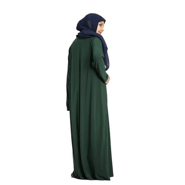 Girls Bottle Green Jersey Abaya