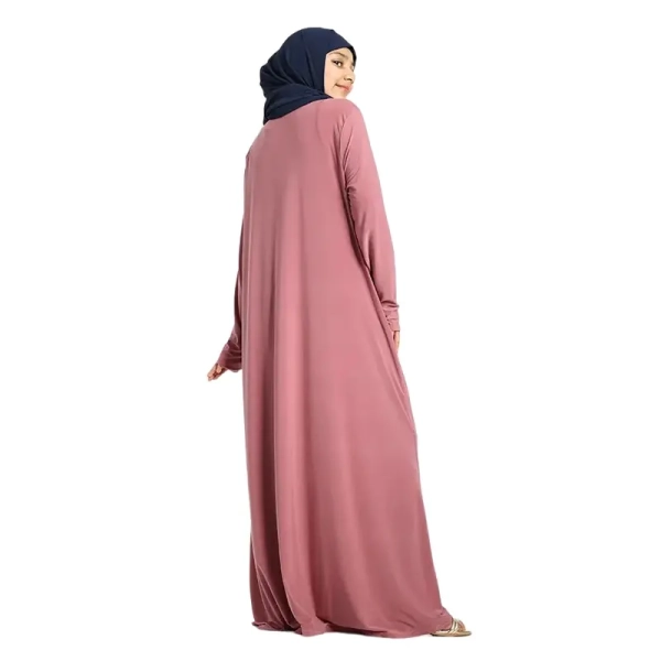 Girls Rose Pink Jersey Abaya